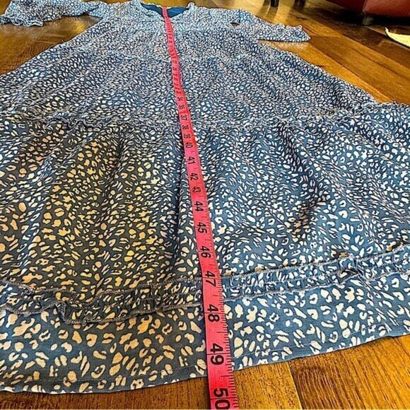 Rebellion Bohemian Plunging V-Neckline Blue Colored Maxi Dress Size Medium - Picture 12 of 15